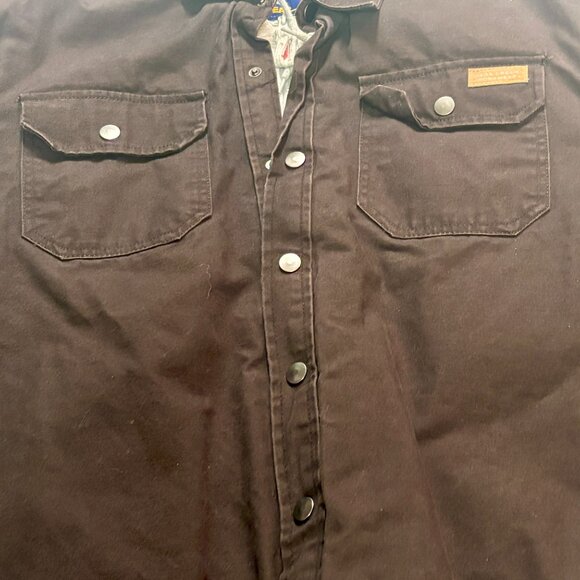 ~~Bass Creek Outfitters FULL-ZIP & SNAP Workwear HOODED Brown DENIM XL Jacket  * - Picture 2 of 6
